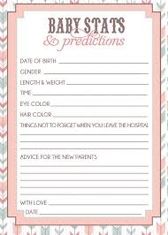Baby Stats And Predictions Baby Shower Game Creative Baby Shower Baby Stats Funny Baby Shower Games