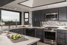 Gray Kitchen Cabinetry Metallic Mosaic Backsplash Refreshed Cabinets Corinne Gail Interior Design Kitchen Inspiration Design Interior Design Kitchen Design
