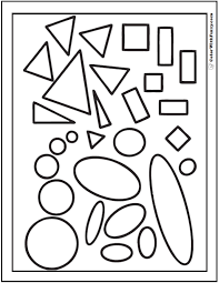 These coloring pages full of shapes are a lot of fun to do. 80 Shape Coloring Pages Digital Pdf Squares Circles Triangles