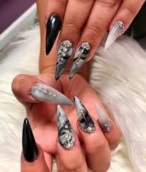 The Best Gray Nail Art Design Ideas Stylish Belles Grey Nail Designs Gray Nails Grey Nail Art Black marble nails black coffin nails silver nails nail black classy nails stylish nails cute nails plain acrylic nails.