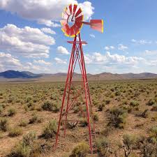 Kleinere defekte sind mit etwas geschick von jedermann auf einfache weise zu beheben, größere schäden gibt es, wenn man das windrad nicht gemäß der anleitung pflegt oder die verankerung im garten und auf dem balkon nicht einem sturm standhält. Deko Garten Windrad H 245 Cm Rot Nostalgie Westernwindrad Stabilo Mehr Als Nur Baumarkt
