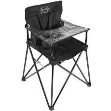 Ciao Baby Portable High Chair For Babies And Toddlers Fold Up Outdoor Travel Seat With Tray And Carry Bag For Camping Picnics Beach Days Sporting Events And More Black Black Walmart Com