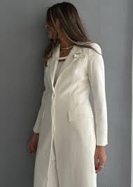 7645 White Coat For Women – Thoubi