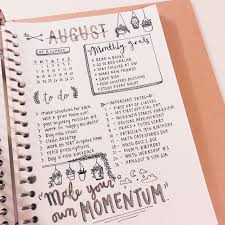 Or make a fun list of them and check them off one at a time. Really Cute Bullet Journal Monthly Spreads For Inspiration Enjoying Simple