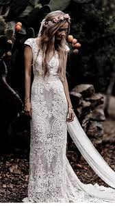 Boho Cap Sleeve Vintage Lace Rustic Wedding Dress With Train Sw327 Lace Wedding Dress Vintage Wedding Dresses Lace Wedding Gowns