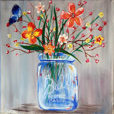 Maybe you would like to learn more about one of these? Mason Jar With Flowers The Blank Canvas Splattered