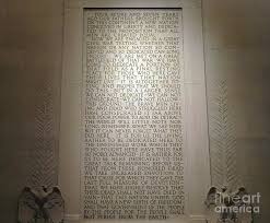 In this temple, as in the hearts of the. Gettysburg Address Inscribed On A Wall Of The Lincoln Memorial Photograph By American School