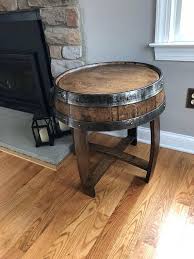 Handcrafted Oak Whiskey Barrel End Table Etsy Barrel Table Wine Barrel Table Whiskey Barrel