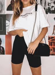 Black Biker Shorts Outfit Summer Black Biker Shorts Bikershorts Fitness Shorts Fashion Black Biker Shorts Fashion Summer Shorts Outfits