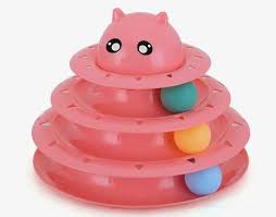 3 Katli Toplu Kedi Kafali Yuvarlak Kedi Oyuncagi 24 X 13 Cm Pembe Kedi Oyuncaklari Miapet