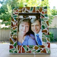 Lulu decor, decorative handmade amber rectangle mosaic beveled wall mirror, frame measures 31 x 23.5, beveled mirror measures 24 x 15.5 perfect for housewarming gift. Diy Mosaic Picture Frame Today S Creative Life
