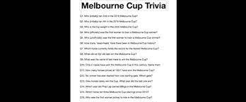 May 08, 2014 · a comprehensive database of melbourne quizzes online, test your knowledge with melbourne quiz questions. Melbourne Cup Countdown Trivia And Updates Pubtic