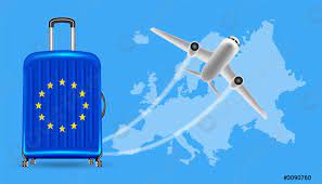 Cartes de pâques avec cybercartes.com : Avion Voyage Europe Avec Bagages Sur La Carte Du Monde Vecteur Stock Crushpixel