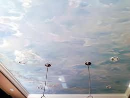 The dreamy painted cloud mural delightfully combines his creativity and passions for plants and interior styling. Jolly Arts Portrait Live Portraits Drawing Design Sketching Oil Painting Acrylic Painting Decoration Decorative Painting Interior Ceiling Sponge Painting Faux Finish Wall Painting Metallic Wood Graining Marbling