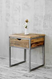 Industrial Bedside Table Wood And Steel Nightstand Rustic Reclaimed Barn Wood Rustic And Industrial Reclaimed Barn Wood Furniture Wood Bedside Table Industrial Bedside Tables Wood Furniture Plans