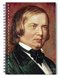 Portrait Of Robert Schumann Spiral Notebook by Gustav Zerner
