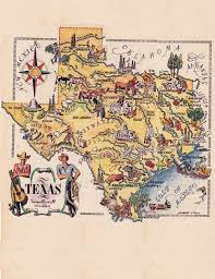Map Of Texas From The 1940 S Funny Pictorial Map Digital Etsy In 2021 Texas Map Pictorial Maps Old Map