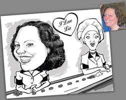 I Love Lucy, Caricature, Mother's Day Gift, Personalized Drawing, Drawing  From Photo.