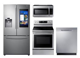 Samsung Family Hub 4 Pc Suite Kitchen Appliance Packages Kitchen Appliances Home Depot Kitchen