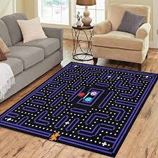 Amazon Com Pinbeam Area Rug 80s 8 Bit Pixel Retro Arcade Game Old Home Decor Floor Rug 5 X 7 Carpet Kitch Game Room Decor Retro Games Room Arcade Game Room