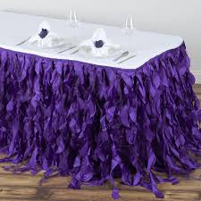 14ft Purple Curly Willow Taffeta Table Skirt Table Skirt Wedding Party Table Bridal Table