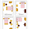 Floor plans are usually drawn to scale and will indicate room types, room sizes, and wall lengths. 1
