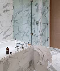 Ella cultured marble bathtub and shower wall surrounds come in many colors and styles, giving you the ability to choose a shower that suits you and your home. Marble Tub Surround Transitional Bathroom Grant K Gibson