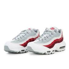 Nike Air Max 95 Essential White Wolf Grey Pure Platinum Team Red Liked On Polyvore Featuring Nike Nike Air Max Nike Air Max 95 Air Max
