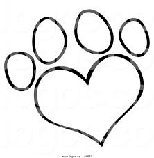 Black And White Paw Print Puppy Clipart Royalty Free Logo Of A Black And White Heart Shaped Dog Paw Print By Hit Toon 4662 Cat Paw Print Dog Paw Print Paw Print