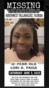 2-mo after Lori Paige turned 12, she vanished from Tallahassee Florida