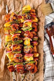 They are seasoned with olive oil, salt and pepper, garlic powder, onion powder, and thyme. Grilled Bbq Chicken Kabobs Perfect For Summer The Chunky Chef