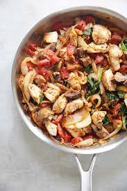 Easy One Pan Chicken And Eggplant Recipe Lexi S Clean Kitchen Eggplant Recipes Healthy Eggplant Dishes Eggplant Recipes Easy