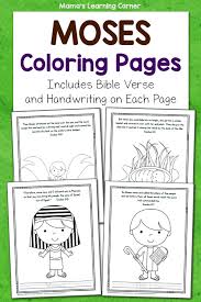 Printable baby moses basket coloring page. Moses Bible Coloring Pages Mamas Learning Corner