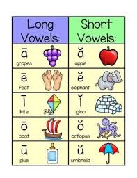 long and short vowel charts short vowels short vowel