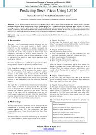 All these aspects combine to make share prices volatile and very difficult to predict. Pdf Predicting Stock Prices Using Lstm