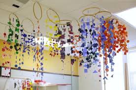 Ombre Inspired Hanging Installation A Study Of Color Tints And Shades Elementary Art Middle School Art Projects School Art Projects