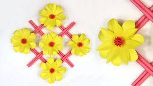 How to make paper flowers for wall hanging. Paper Flower Wall Hanging Easy Wall Decoration Ideas Diy Wall Decor Paper Flower Crafts Paper Flowers Hanging Flower Wall Paper Flower Wall