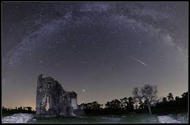 Perseid Meteor Streaking Through Skies Near Lake Balaton Hungary On August 8 In The Foreground Is The Region S Ch Andromeda Galaxy Milky Way Milky Way Galaxy
