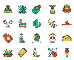 National museum of mexican art. Mexico Items Color Linear Icons Set Mexican Culture Concept Royalty Free Cliparts Vectors And Stock Illustration Image 136449259