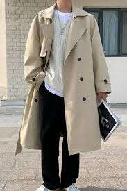 If there's one wardrobe essential that will help you navigate the moody temperament of spring in new york, it's a classic trench coat. Guys Hot Trench Coat Plain Button Up Knee Length Long Sleeved Collar Oversized Trench Coat Beautifulhalo Com