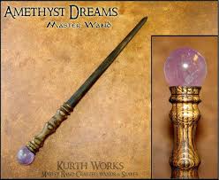 13 1/4 lathe turned and. Amethyst Dreams Wizard Crystal Magic Wand Kurth Works