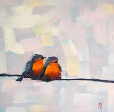 Two Birds On A Wire Painting Pin By Pratt Creek Art On From My Studio Bird Artists Bird Art Birds Painting