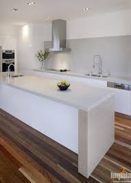 Light grey gloss kitchen with white worktop. White Gloss Kitchen With Grey Worktops And Splashback And Wood Floors White Gloss Kitchen Modern Kitchen Kitchen Design
