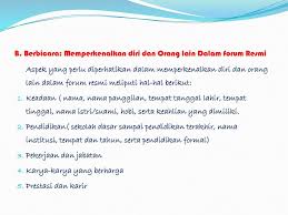 Perkenalkan siswa pada kelas anda dan menetapkan harapan untuk tahun mendatang dengan presentasi bertema musim gugur yang menarik ini. B Berbicara Memperkenalkan Diri Dan Orang Lain Dalam Forum Resmi Ppt Download