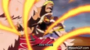 Luffys haki and gear second combo one piece anime one. One Piece Wallpaper One Piece Luffy Red Hawk Gif