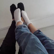 Black And White Relationship Couple Aesthetic Black And White Couple Cute Love Socks Couple Aesthetic Couples Ulzzang Couple