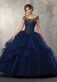 Tiered Off Shoulder Quinceanera Dress By Mori Lee Vizcaya 89172 Quinceanera Dresses Blue Sweet 16 Dresses Sweet 15 Dresses