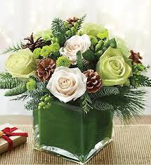 A Winter Wonderland Cube Beautiful For A December Wedding But With Christmas Flower Arrangements Christmas Floral Arrangements Holiday Flower Arrangements