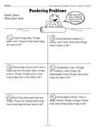 Math Word Problem Worksheet For Addition Of Three Numbers A Freebie From Themailbox Math Word Problems Word Problems Word Problem Worksheets