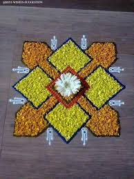 Flower Rangoli For Diwali Images Rangoli Designs Flower Simple Flower Rangoli Flower Rangoli